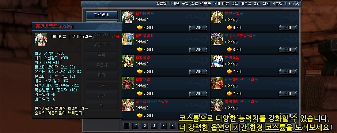 提供額外能力值的輔助裝備 - 3. Costume