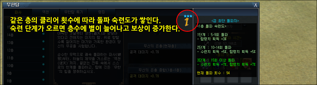 無盡之塔 - 5) 突破熟練度