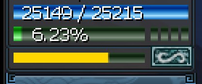 EXP bar on the game screen showing 6.23%